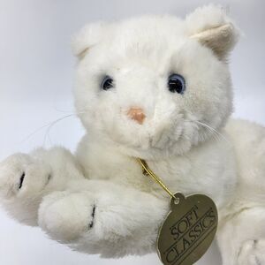1992 Soft Classics Off White Plush Kitty Cat Geoffrey Toys R Us Stuffed Animal